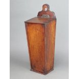 An 18th Century mahogany candle box with hinged lid 46cm h x 18cm w x 15cm d (split to top)