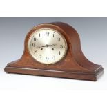 Wattemberg, a 1920's striking mantel clock with 19cm oval silvered dial, Arabic numerals contained