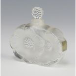 A modern Lalique Deux Fleurs scent bottle and stopper etched lower case marks lalique france 9cm