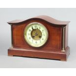 Japy Freres, a French 8 day striking mantel clock with 12cm enamelled dial, Arabic numerals,