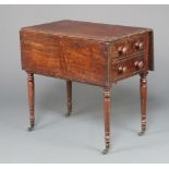 A Victorian mahogany Pembroke table fitted 2 dummy drawers to the side and a fall front, raised on