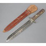 George Butler and Company, a 19th Century Bowie knife, the 22.5cm blade marked George Butler and
