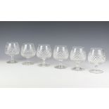 Six Waterford Crystal brandy glasses 13cm