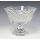 A Waterford Crystal glass pedestal fruit bowl 25cm
