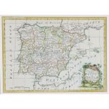 John Gibson (1790-1866), A new and accurate map of the Kingdom of Spain and Portugal 21.5cm x 29.5cm