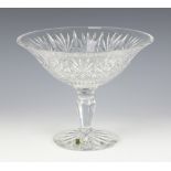 A Waterford Crystal glass pedestal bowl with flared rim 20cm