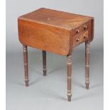 A 19th Century rectangular mahogany Pembroke table fitted 2 drawers and 2 dummy drawers, raised on