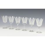 Six Waterford Crystal sherry glasses