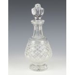 A Waterford Crystal glass mallet shaped decanter and stopper 30cm
