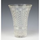A Waterford Crystal flared neck vase with hobnail decoration 25cm