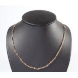 A yellow metal 9k necklace, 48cm