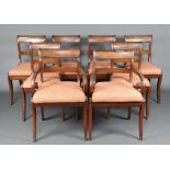 A harlequin set of 8 19th Century mahogany bar back dining chairs comprising 2 near matched carver