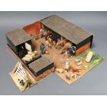 New Forest Toys, Brockenhurst, a boxed fold out farmyard play set comprising pig stys, stables and
