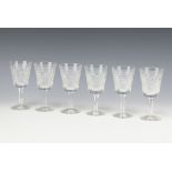 Six Waterford Crystal small wine glasses