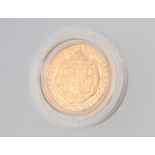A Royal Mint 500th Anniversary limited edition 1989 gold proof sovereign to commemorate the first
