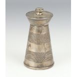 A silver engine turned pepper grinder Birmingham 1961 9.5cm