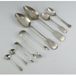A pair of George IV silver Old English table spoons London 1825 and other minor cutlery 109 grams