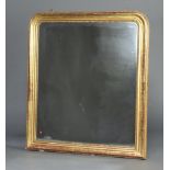 A 19th Century Continental D shaped over mantel mirror contained in a gilt frame 129cm x 112cm