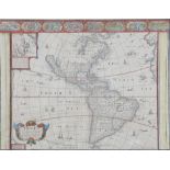 John Speed, a hand-coloured engraved map of the Americas. "America with those known parts in that
