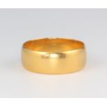 A 22ct yellow gold wedding band size M 1/2, 4.5 grams