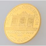 A commemorative 24ct gold, 100 euro coin 2010, 31.1 grams