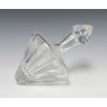 A Stuart Crystal horizontal cut glass decanter and stopper 30cm