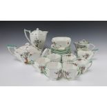 A Shelley 23 piece Crabtree tea service comprising teapot, hot water jug, cream jug, sugar bowl,