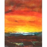 **Nicholas Down, sunset study oil on board 51cm x 40cm, signed **Please note: Artists Re-sale Rights