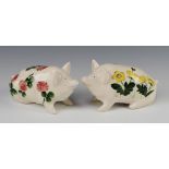 A Griselda Hill Pottery for Wemyss figure of a seated pig 9cm and 1 other marked G.H.P MM 9cm