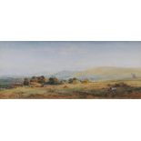 Robert Thorne Waite, (1842-1935), watercolour drawing, "Haymaking at Steyning" 31cm x 74cm signed