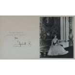 Of Royal interest, a black and white Christmas card for HM Queen Elizabeth The Queen Mother "Best