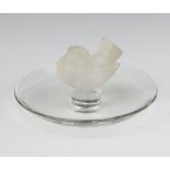 A Lalique pin tray in the form of a wren with lower cased engraved marks, 9.5cm There are very minor