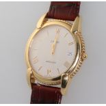 A gentleman's Concord 18ct yellow gold cased calendar quartz wristwatch the dial inscribed