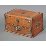 A Victorian light oak collectors cabinet with hinged lid, the base fitted a drawer, 17cm h x 31cm