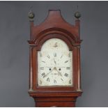 An 18th Century 8 day striking longcase clock, the 30cm arch painted dial with subsidiary second
