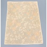 An oatmeal ground and floral patterned Kashmiri stitched panel 170cm x 118cm