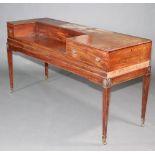 A 19th Century mahogany square piano case converted for use as a sideboard, fitted a drawer and