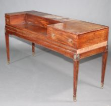 A 19th Century mahogany square piano case converted for use as a sideboard, fitted a drawer and