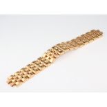 An 18ct yellow gold watch bracelet, 107.6 grams, 16.5cm