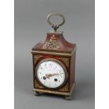 Japy Freres, a French 8 day striking on bell mantel clock with Sevres style porcelain dial, Roman