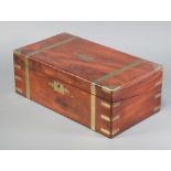 A 19th Century mahogany brass banded writing slope with hinged lid 16cm x 45cm x 25cm Contact