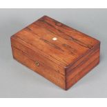 A Victorian rectangular rosewood trinket box with inlaid mother of pearl decoration 9cm h x 25cm w x