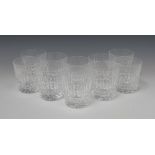A set of 10 cut glass tumbler/whisky glasses