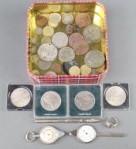 A Victorian crown 1889, a ditto 1937 and minor commemorative coins and crowns