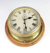 A Smiths ward room style clock, the 18cm painted dial with Roman numerals and subsidiary second