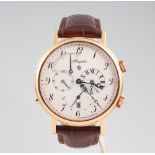 A gentleman's 18ct yellow gold Breguet Reveil Du Tsar wristwatch with 2 subsidiary dials, alarm