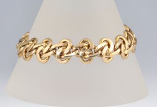 An 18ct yellow gold flat link bracelet 59.4 grams, 19cm