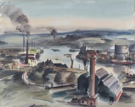 **Roland Vivian Pitchforth RA (1895-1982), watercolour signed and dated, "The Medway, Rochester"