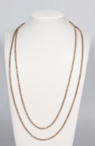 A yellow metal necklace with 9ct clasp, 110cm, 24.9 grams