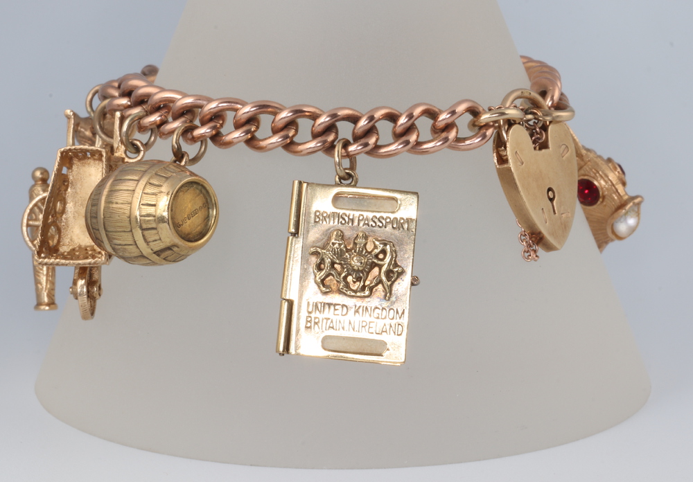 A 9ct yellow gold charm bracelet, gross weight 61 grams - Image 2 of 2